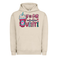 Pigment French Oak v is for valentine venti coffee cup Urban Hoodie - OliviaCreatesArt