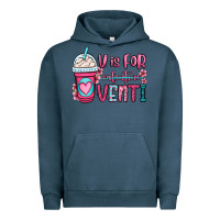 Pigment Midnight Navy v is for valentine venti coffee cup Urban Hoodie - OliviaCreatesArt