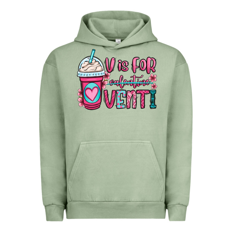 V Is For Valentine Venti Coffee Cup Urban Hoodie by OliviaCreatesArt | Teevron