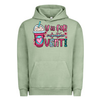 Pigment Oil Green v is for valentine venti coffee cup Urban Hoodie - OliviaCreatesArt