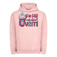 Pigment Salmon v is for valentine venti coffee cup Urban Hoodie - OliviaCreatesArt