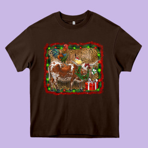 Christmas Farm Animals Heavy Core Tee Designed By Ranaportraitstore