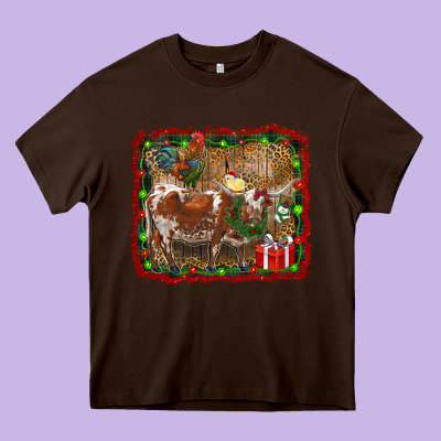 Christmas Farm Animals Heavy Core Tee Designed By Ranaportraitstore