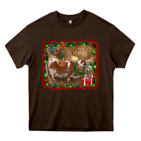 Chocolate Brown christmas farm animals Heavy Core Tee - RanaPortraitStore