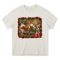 Cream christmas farm animals Heavy Core Tee - RanaPortraitStore