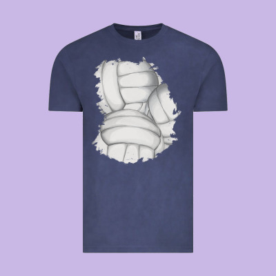 2 Volleyball Patch Vintage Tee Designed By Adodesignshop