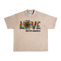 French Oak love sunflower autism awareness Urban Heavy Tee - BarkalooDesign