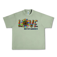 Oil Green love sunflower autism awareness Urban Heavy Tee - BarkalooDesign