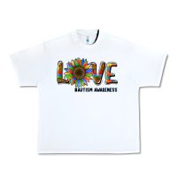 White love sunflower autism awareness Urban Heavy Tee - BarkalooDesign