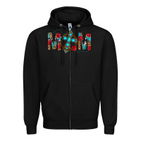 Black Western Mom With Cross Zipper Hoodie - BundleAndBundleShop