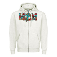 Oatmeal Heather Western Mom With Cross Zipper Hoodie - BundleAndBundleShop