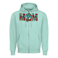Seafoam Western Mom With Cross Zipper Hoodie - BundleAndBundleShop