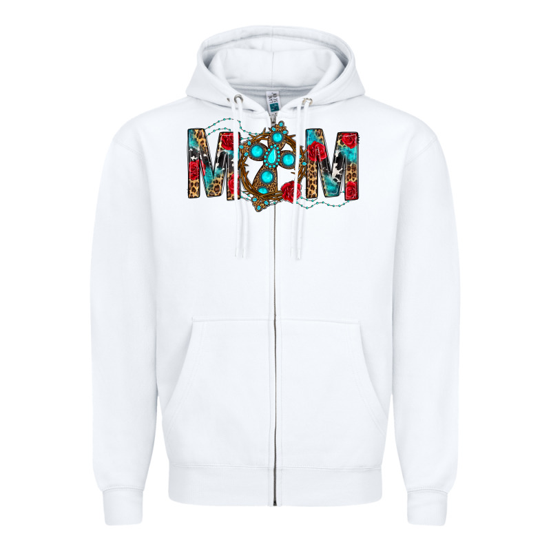 Western Mom With Cross Zipper Hoodie by BundleAndBundleShop | Teevron