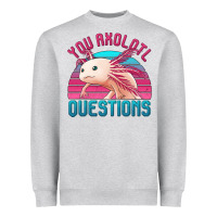 Heather Grey you axolotl questions 80's retro sunset Heavyweight Sweatshirt - Jasminsmagicworld