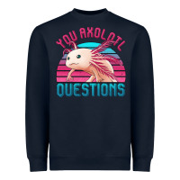 Navy you axolotl questions 80's retro sunset Heavyweight Sweatshirt - Jasminsmagicworld