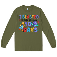 Army Green i blasted my way through 100 days Long Sleeve Tee - MaliasSmallBusiness