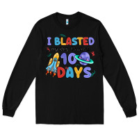 Black i blasted my way through 100 days Long Sleeve Tee - MaliasSmallBusiness