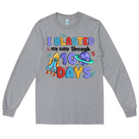 Heather Grey i blasted my way through 100 days Long Sleeve Tee - MaliasSmallBusiness