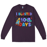 Plum i blasted my way through 100 days Long Sleeve Tee - MaliasSmallBusiness