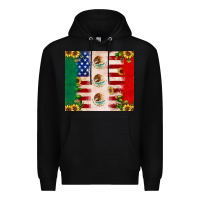 Black American flag mexico flag sunflower cactus Premium Hoodie - JahusDesignShop