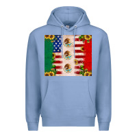Colony Blue American flag mexico flag sunflower cactus Premium Hoodie - JahusDesignShop