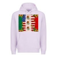 Lilac American flag mexico flag sunflower cactus Premium Hoodie - JahusDesignShop
