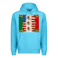Ocean Blue American flag mexico flag sunflower cactus Premium Hoodie - JahusDesignShop
