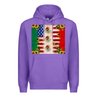 Purple American flag mexico flag sunflower cactus Premium Hoodie - JahusDesignShop