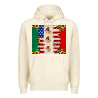 Sandshell American flag mexico flag sunflower cactus Premium Hoodie - JahusDesignShop