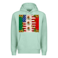 Seafoam American flag mexico flag sunflower cactus Premium Hoodie - JahusDesignShop