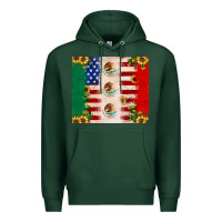 Sports Green American flag mexico flag sunflower cactus Premium Hoodie - JahusDesignShop
