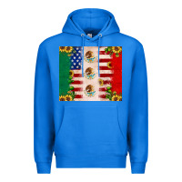 American Flag Mexico Flag Sunflower Cactus Premium Hoodie | Teevron