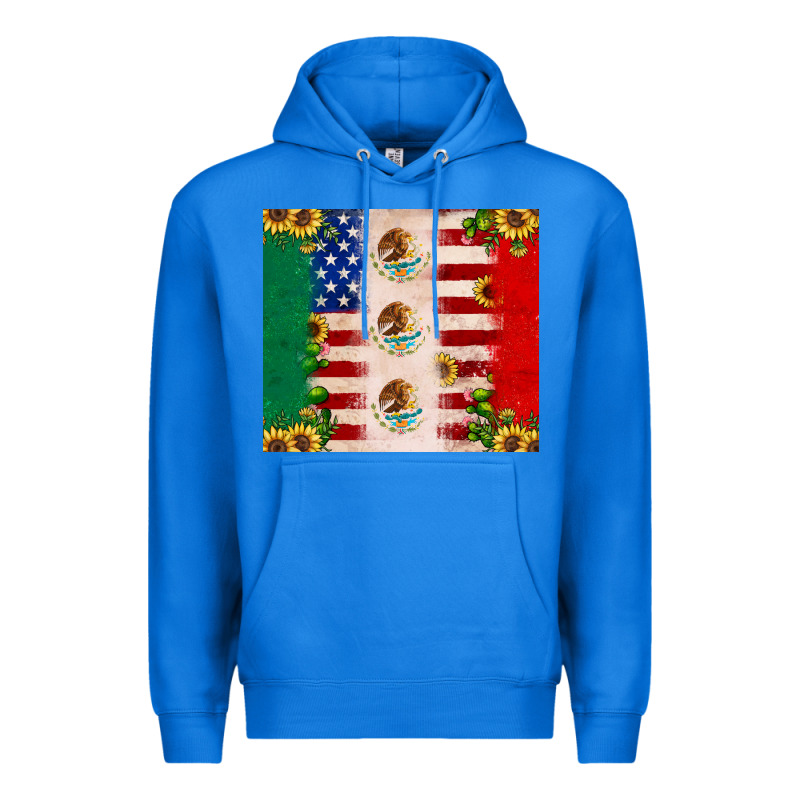 American Flag Mexico Flag Sunflower Cactus Premium Hoodie by JahusDesignShop | Teevron