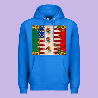 American Flag Mexico Flag Sunflower Cactus Premium Hoodie Designed By Jahusdesignshop
