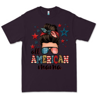 Plum all american mama messy bun Premium Tee - Zillion Design Studio