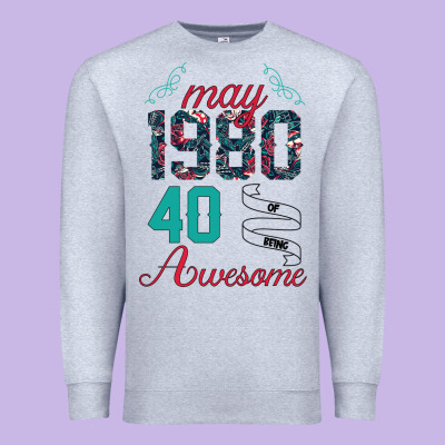 Made In May 1980 40 Years Of Being Awesome Premium Sweatshirt Designed By Bettercallsaul