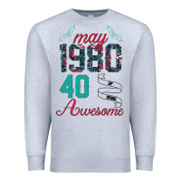 Heather Grey Made In May 1980 40 Years Of Being Awesome Premium Sweatshirt - Bettercallsaul