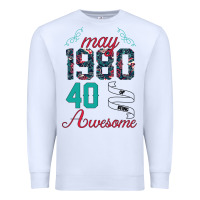 White Made In May 1980 40 Years Of Being Awesome Premium Sweatshirt - Bettercallsaul