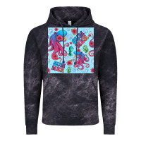 Cloud Black summer and octopus seamless pattern Vintage Hoodie - BundleAndBundleShop
