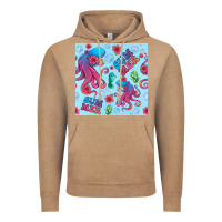 Summer And Octopus Seamless Pattern Vintage Hoodie | Teevron