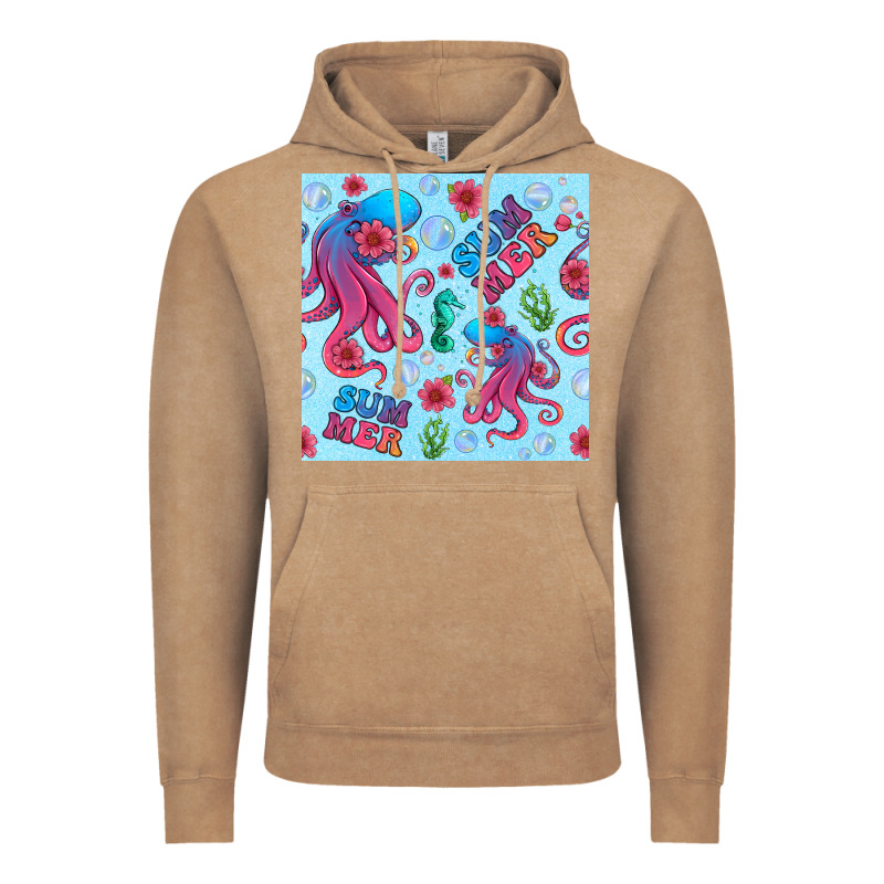 Summer And Octopus Seamless Pattern Vintage Hoodie by BundleAndBundleShop | Teevron
