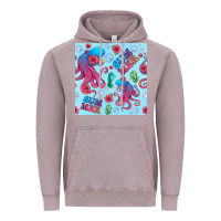 Vintage Zinc summer and octopus seamless pattern Vintage Hoodie - BundleAndBundleShop