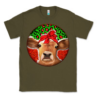 Army Green Christmas Cow Classic Tee - Jasminsmagicworld