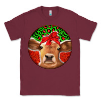 Burgundy Christmas Cow Classic Tee - Jasminsmagicworld