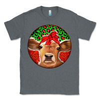 Charcoal Heather Christmas Cow Classic Tee - Jasminsmagicworld