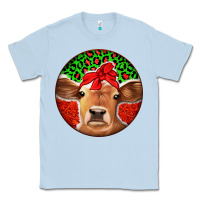 Dusty Blue Christmas Cow Classic Tee - Jasminsmagicworld