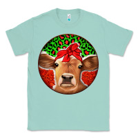 Seafoam Christmas Cow Classic Tee - Jasminsmagicworld