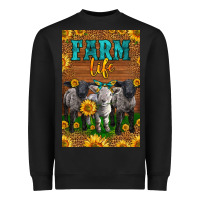 Black Western Baby Sheeps Farm Life Heavyweight Sweatshirt - LillyAllenDesigns
