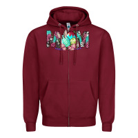 Burgundy Western Mom With Easter Zipper Hoodie - BundleAndBundleShop