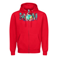 Red Western Mom With Easter Zipper Hoodie - BundleAndBundleShop